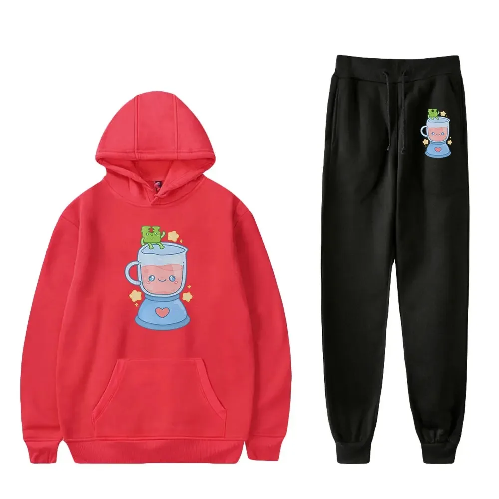 Froggycrossing merch hoodie jogger calças duas peças conjunto moletom + moletom 2024 harajuku streetwear masculino feminino