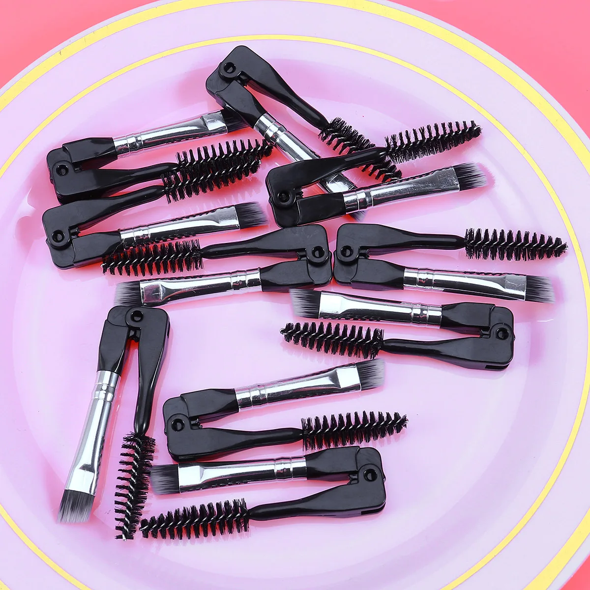 

10Pcs Beauty Brush for Eyebrow Soft Bristle Dual Ended Eyebrow Lash Comb Ideal Gift for Women Ladies Makeup Enthusiasts Black