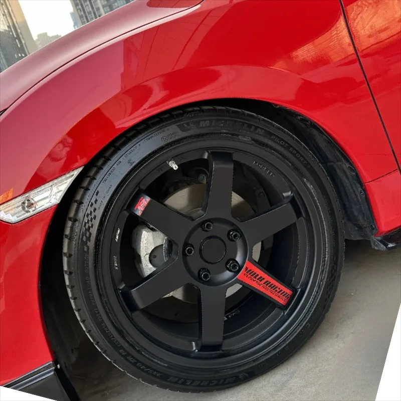 4-teiliger Satz Autoaufkleber, geeignet für Volk-Radnabenstreifen, Ersatz-Radaufkleber, kann für 17-Zoll- und 18-Zoll-Autoräder verwendet werden