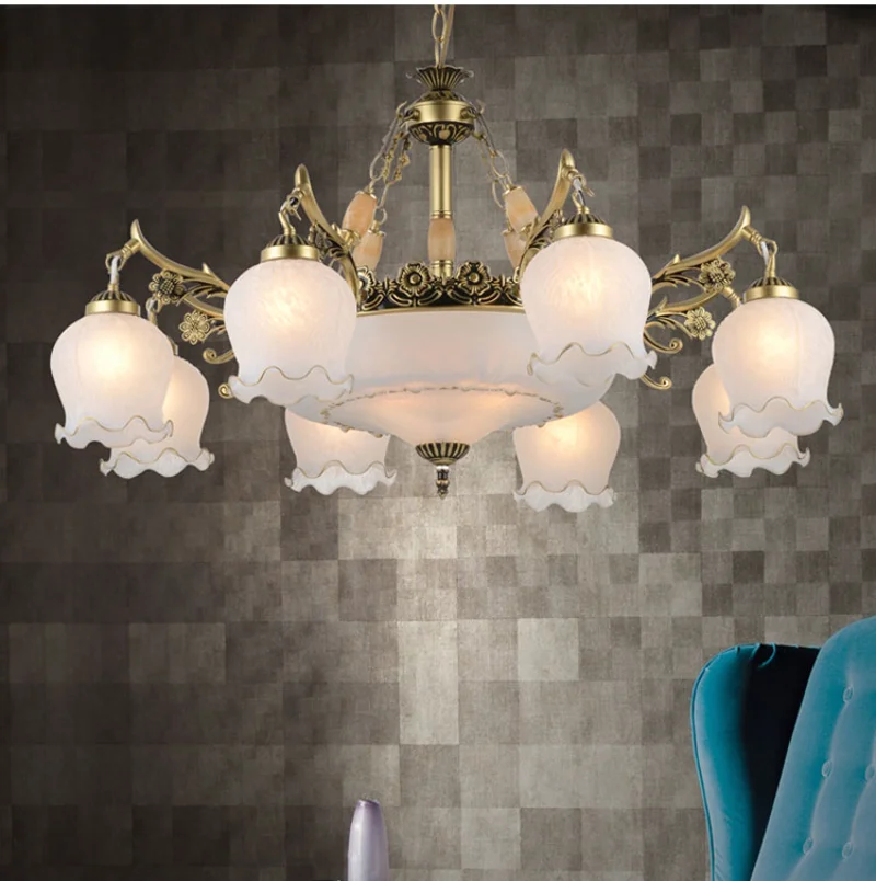 New Hot genuine zinc vintage bedroom lamp LED Chandelier lights Top novelty Indoor Lights wedding decoration kitchen light