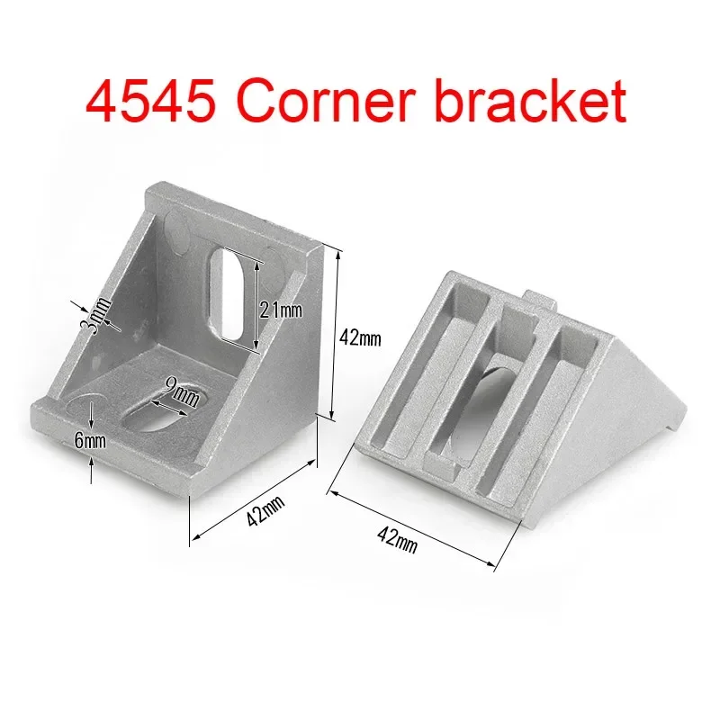 10pc Aluminium Profile Extrusion Bracket 2020 2028 3030 3060 4040 4080 4545 Corner Fitting Angle 20 30 40 45 Connector CNC Part - Image 3