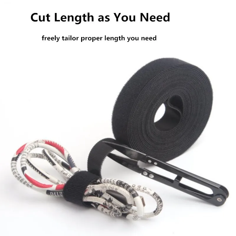 สายรัดตัวหนีบสายเคเบิลไนลอนใช้ซ้ำได้1เมตร, สายรัดสายรัดสายไฟใช้ซ้ำได้ม้วนสายเคเบิลรัดเทปวิเศษ