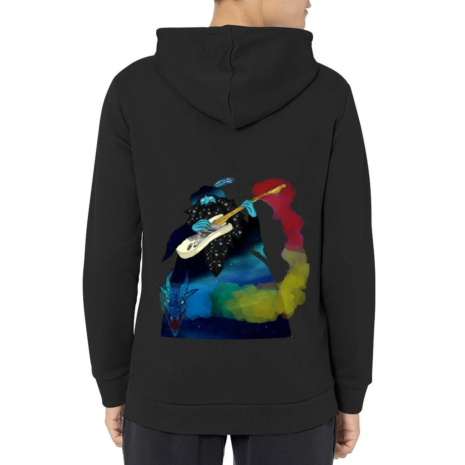 

Guitar Playing Wizard Hoodie men wear autumn jacket men fashion men mens clothes new hooded tee