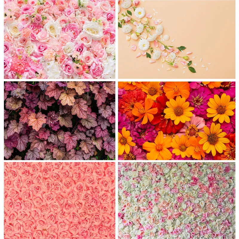 

Vinyl Photography Backdrops Prop Flower Wall Wood Floor Wedding Theme Photo Studio Background 21916 XHU-04