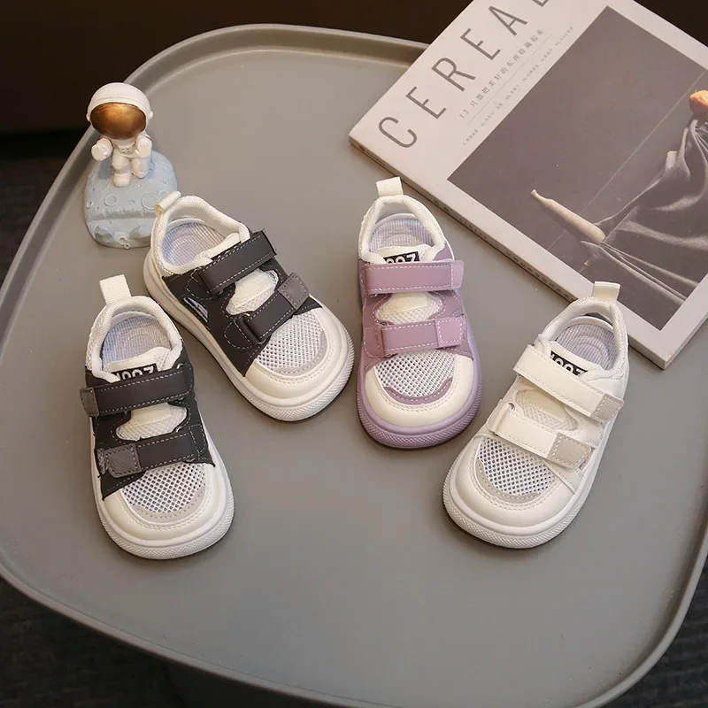 2024 New Summer Baby Shoes Microfiber Leather Infant Toddler Sandals Fashion Breathable Mesh Baby Sport Sandals