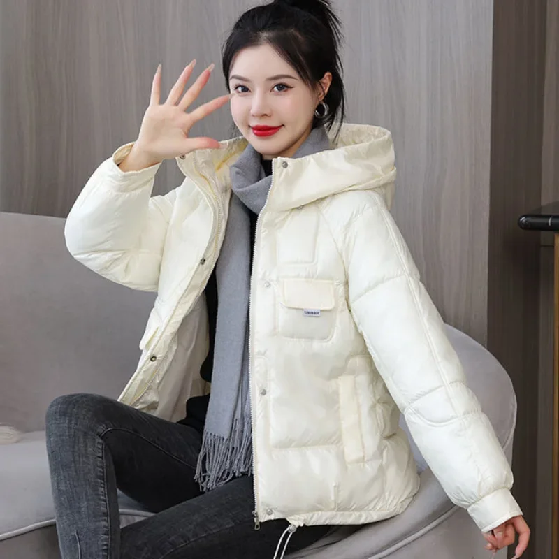 Coats New In Winter Puffer Hooded Coat For Women 2024 High Quality Parkas Demi-season Black Promotion Padding Woman Down Jacket