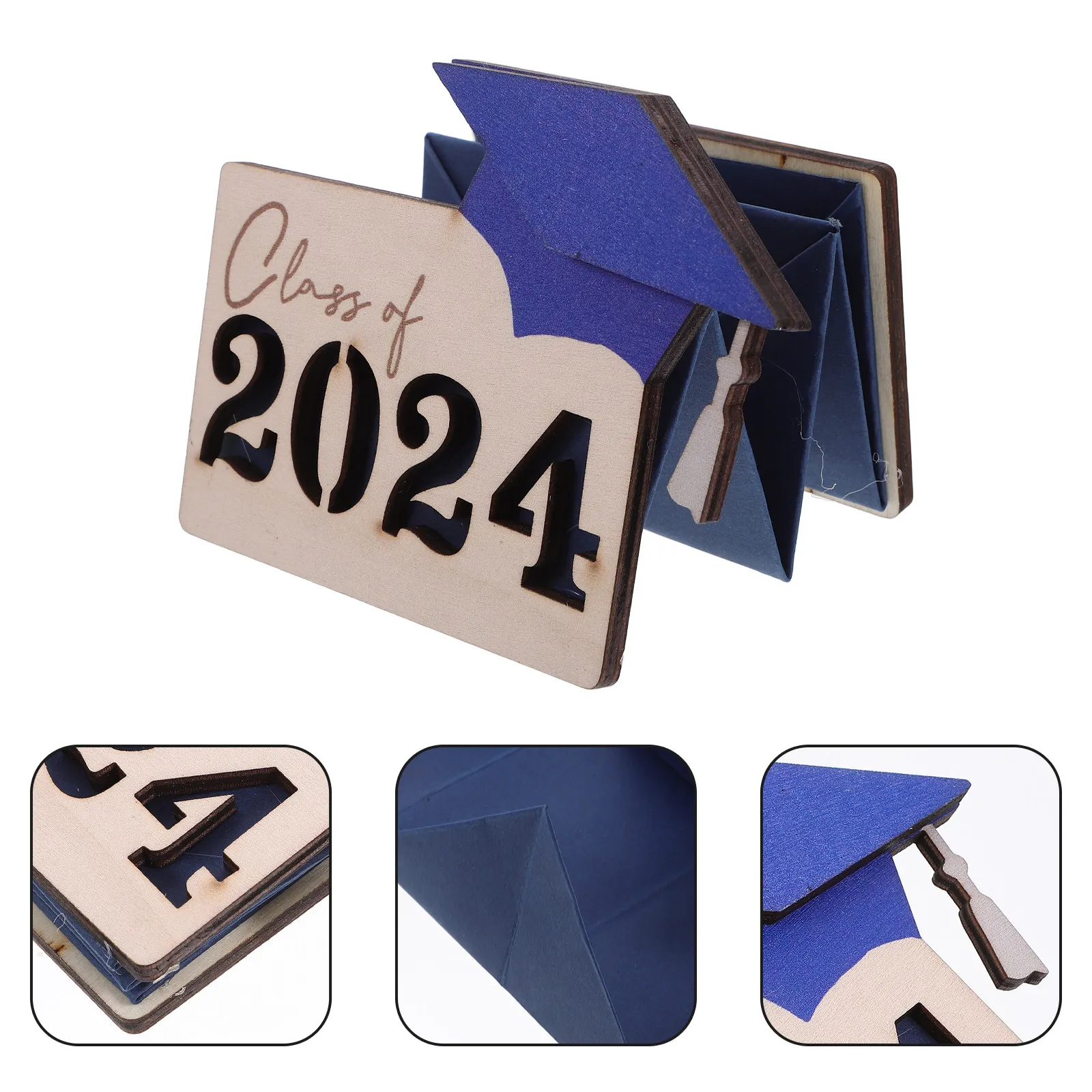 

Premium Wooden Card Holder for 2024 Graduates Solid Wood Construction Elegant Finish Card Organizer Gift Box for Credit Id Cards