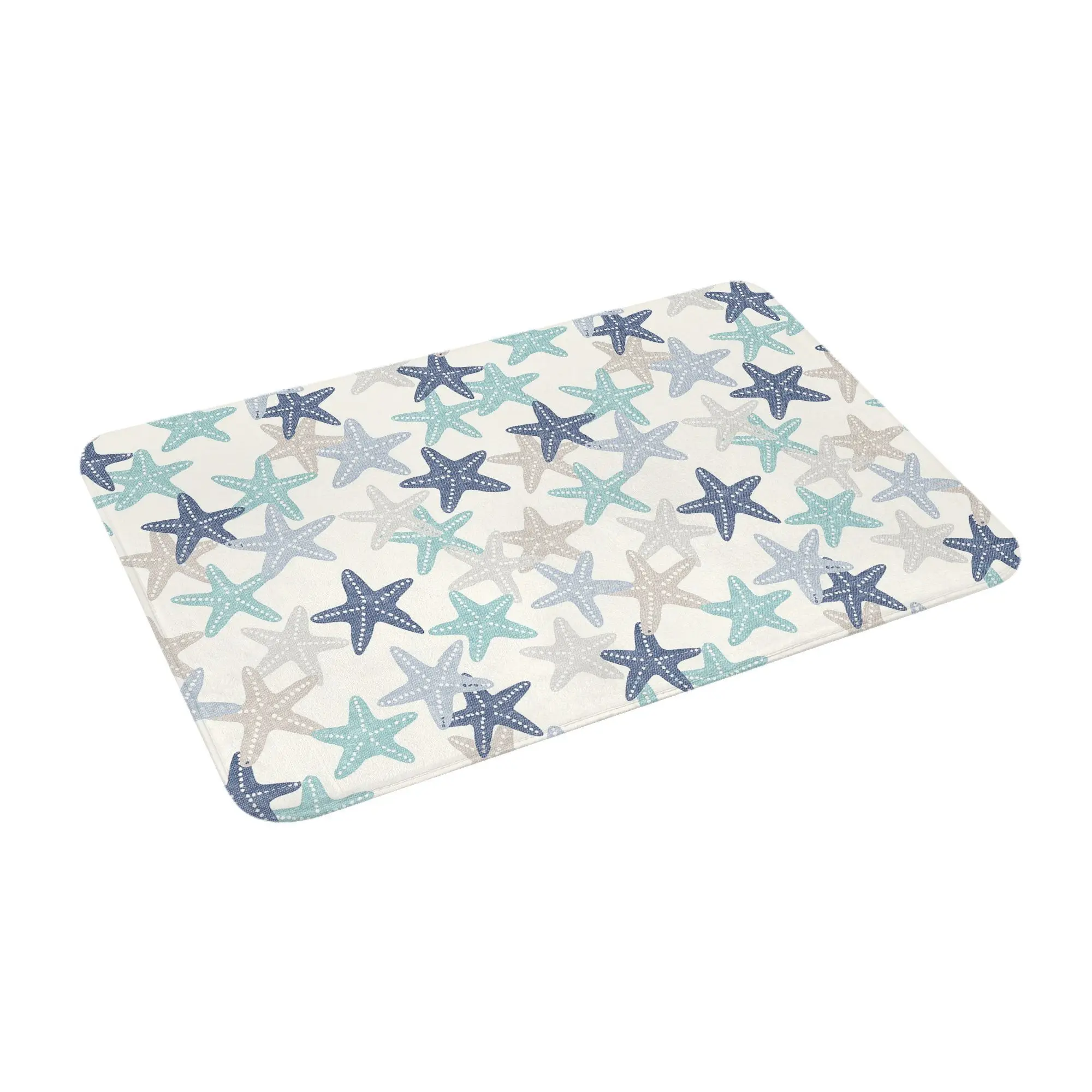 

Starfish beach nautical costal blue Anti-slip Doormat Floor Mat Rug for Kitchen Entrance Home Living room Footpad Mats