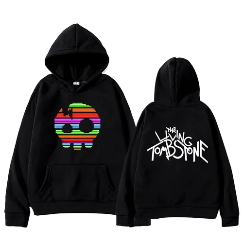 Sudadera con capucha The Living Tombstone Rainbow Skull The Living Tombstone Skull, sudaderas gráficas humorísticas, jerséis de manga larga Unisex