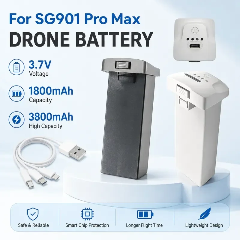 [NEW]  3.7V 1800mAh /3800mAh for SG901 Pro Max Lipo Battery Suitable Backup Battery Accessories Large Capacity Long Battery Life