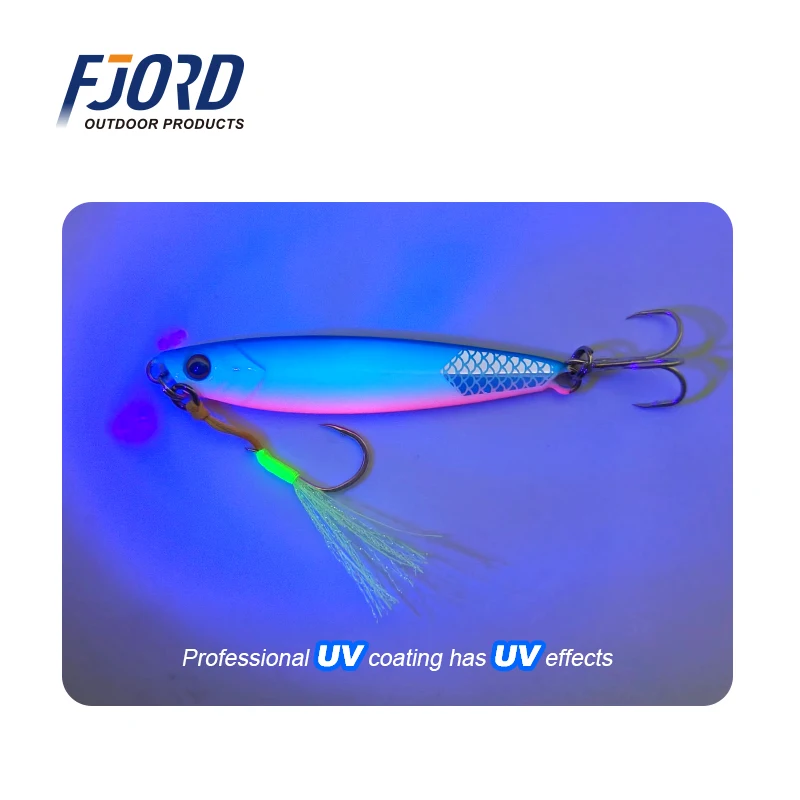 FJORD 20g 30g 40g 60g Metal Jig Shore Casting Hard Bait Scale Tail Night Glow Sea Fishing Lure Artificial Bait Fishing Equipment