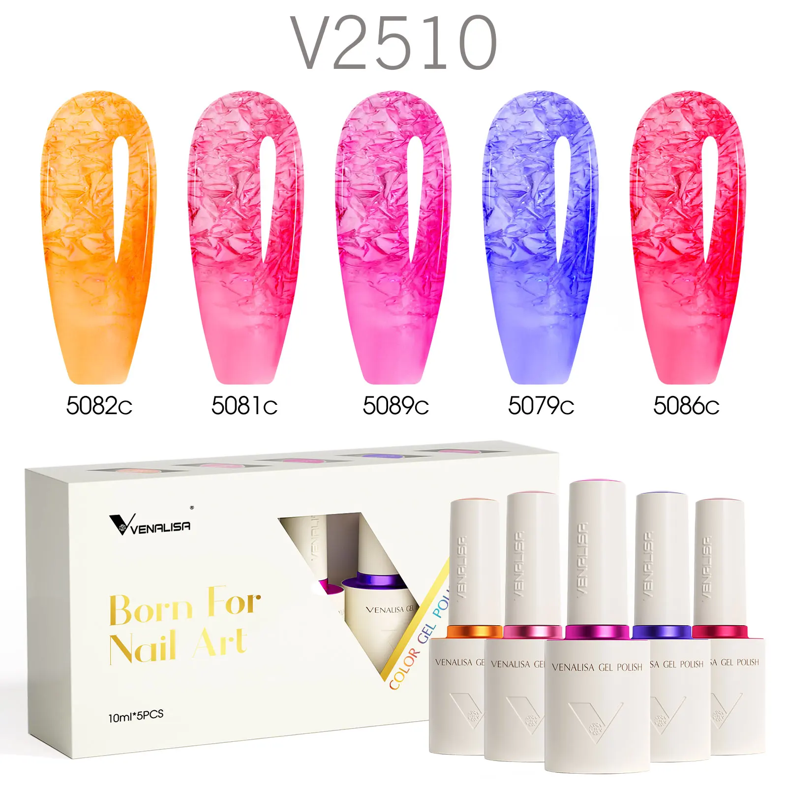 5 stücke * 10 ml Combo Venalisa Farbe Nagel Gel Polnischen Kit DIY Nagel Maincure HEMA KOSTENLOS Soak Off UV LED lange Tragen Nagel Gel Lack Lot – Detail 12