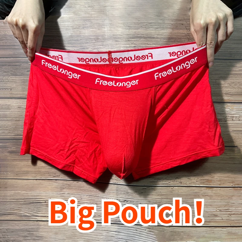 

Man Bulge Pouch Underwears Elastic Super Big U-Concex Boxers Unique Enhancing Modal Crotch Low Waist Lingerie Panties Underpants