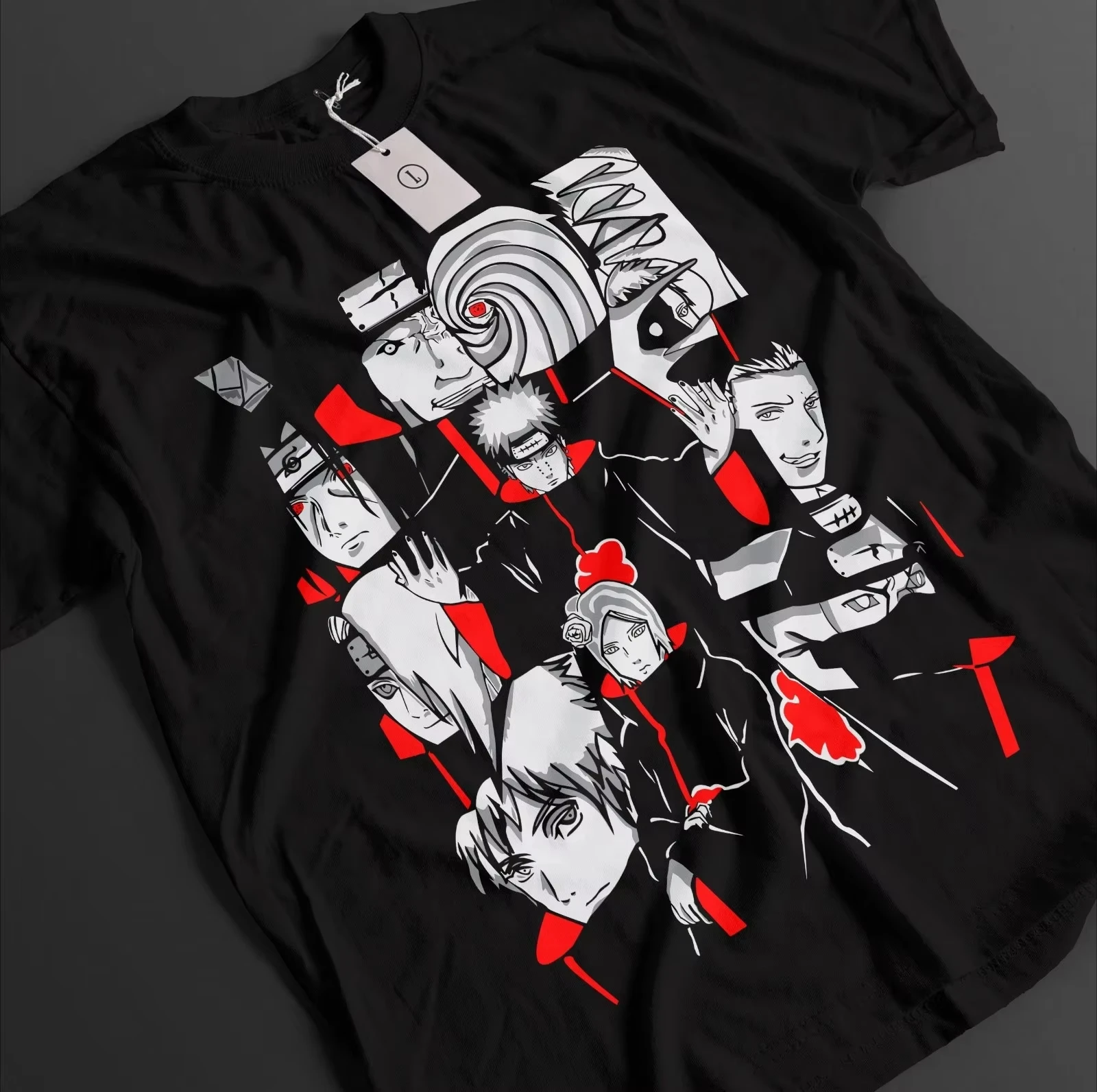 Naruto Summer New Akatsuki Organization Anime Printed T-shirt