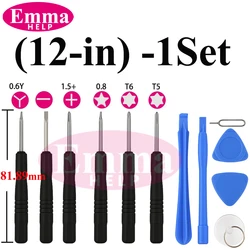 12-in-1 Mobile Phone Repair Tool Kit Screen Opening Pry Tools Precision Screwdrivers Set Compatible with iPhone Samsung Xiaomi