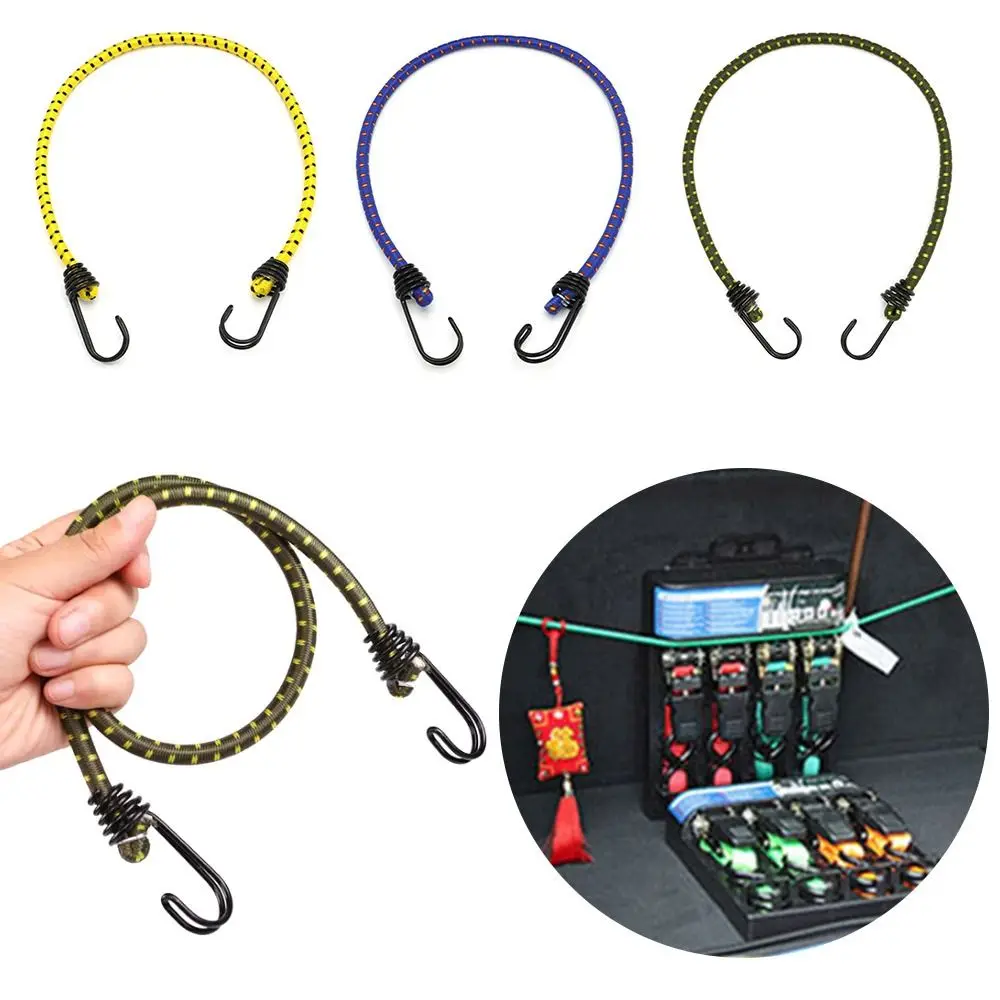 Heavy Duty Elastic Bungee Cords Multi-functional 60cm(23inch) Bungee Straps with Hook Multi-color Elastic Rope Straps Camping