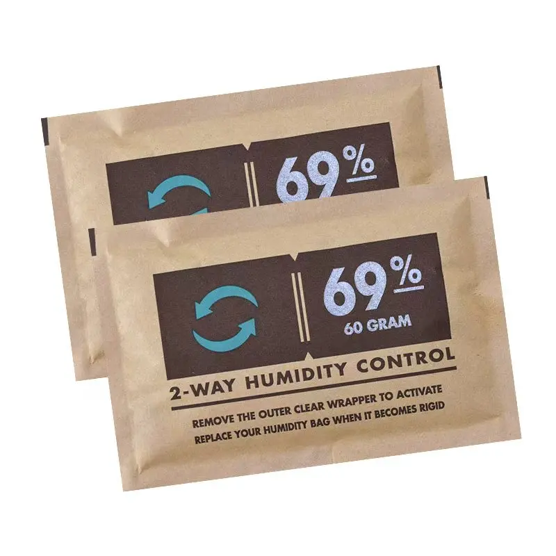 Bolsa hidratante profesional para cigarros, paquete de humedad 69% 72% 75% 8g 60g, bolsa de humedad de 2 vías, bolsa hidratante para cigarros, paquete de humedad 69