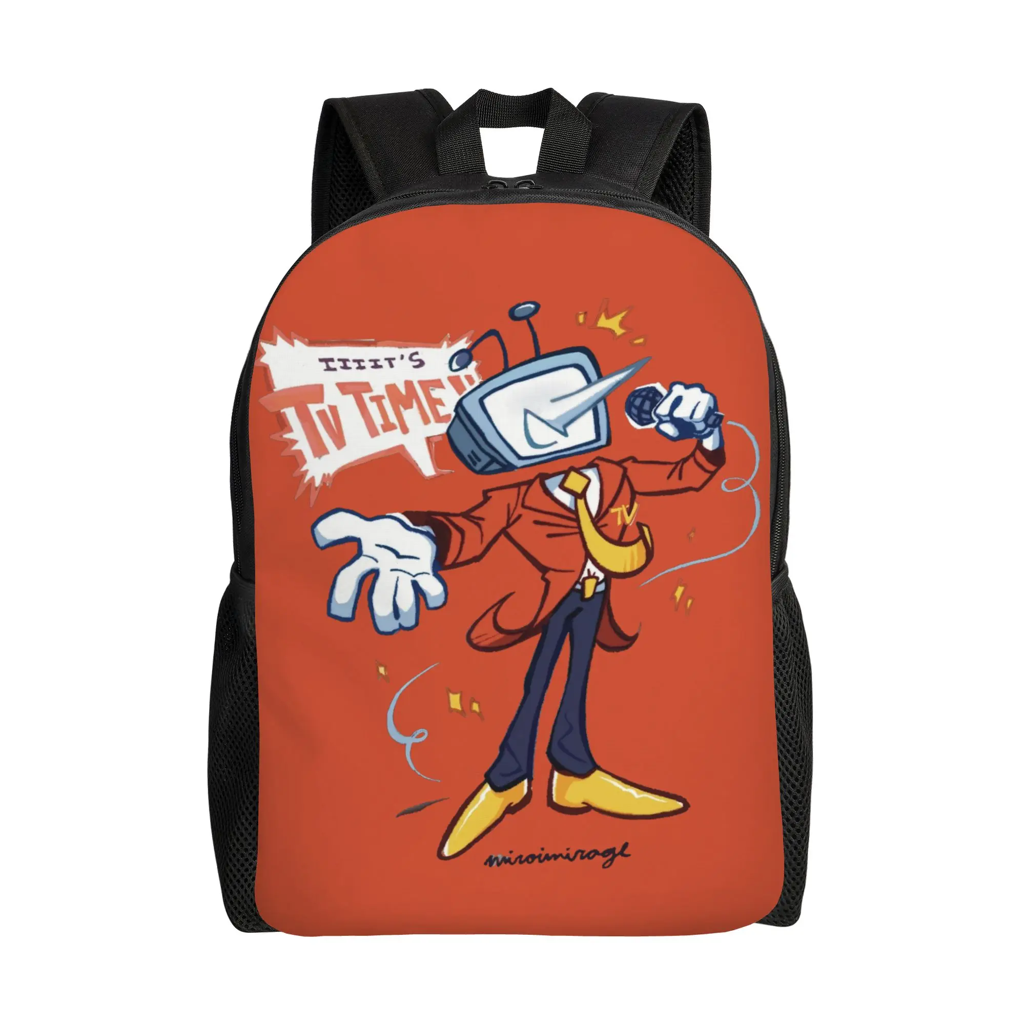

It';s TV Time!! -Mr Tenna Deltarune Backpack Pretty Backpacks Boy Travel Lightweight School Bags Designer Rucksack