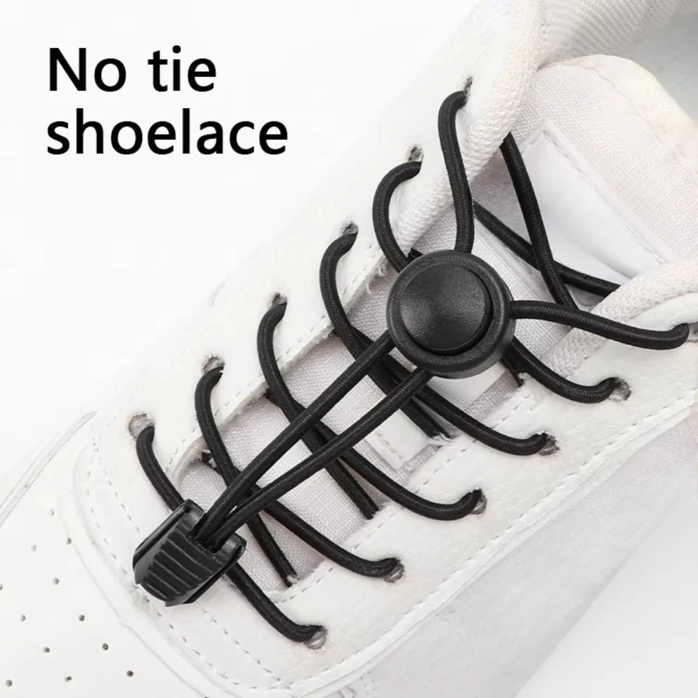 Elastic Lazy No Tie Shoelaces Spring Lock Design Solid Color Sneaker Laces Universal Unisex Shoe Accessories For Daily Footwear