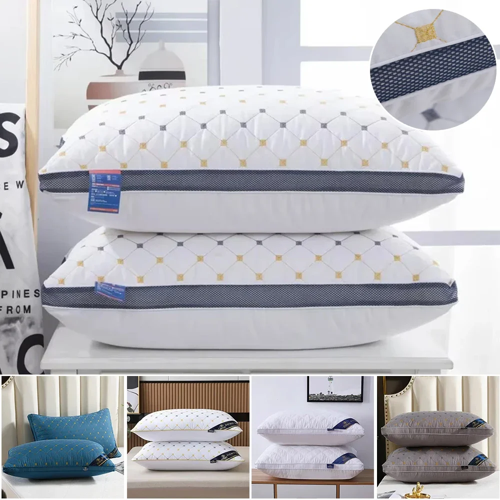 Super Soft Pillow Feathered Velvet Single Pillow Cotton Neck Pillow Core Suitable High Rebound for Home Bedroom and Hotel 1pc