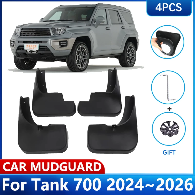 

Car Wheel Fender MudFlaps For GWM Tank 700 2024 Accessories 2025 2026 Flaps Protection Guards Splash Front Rear Auto Mudguards