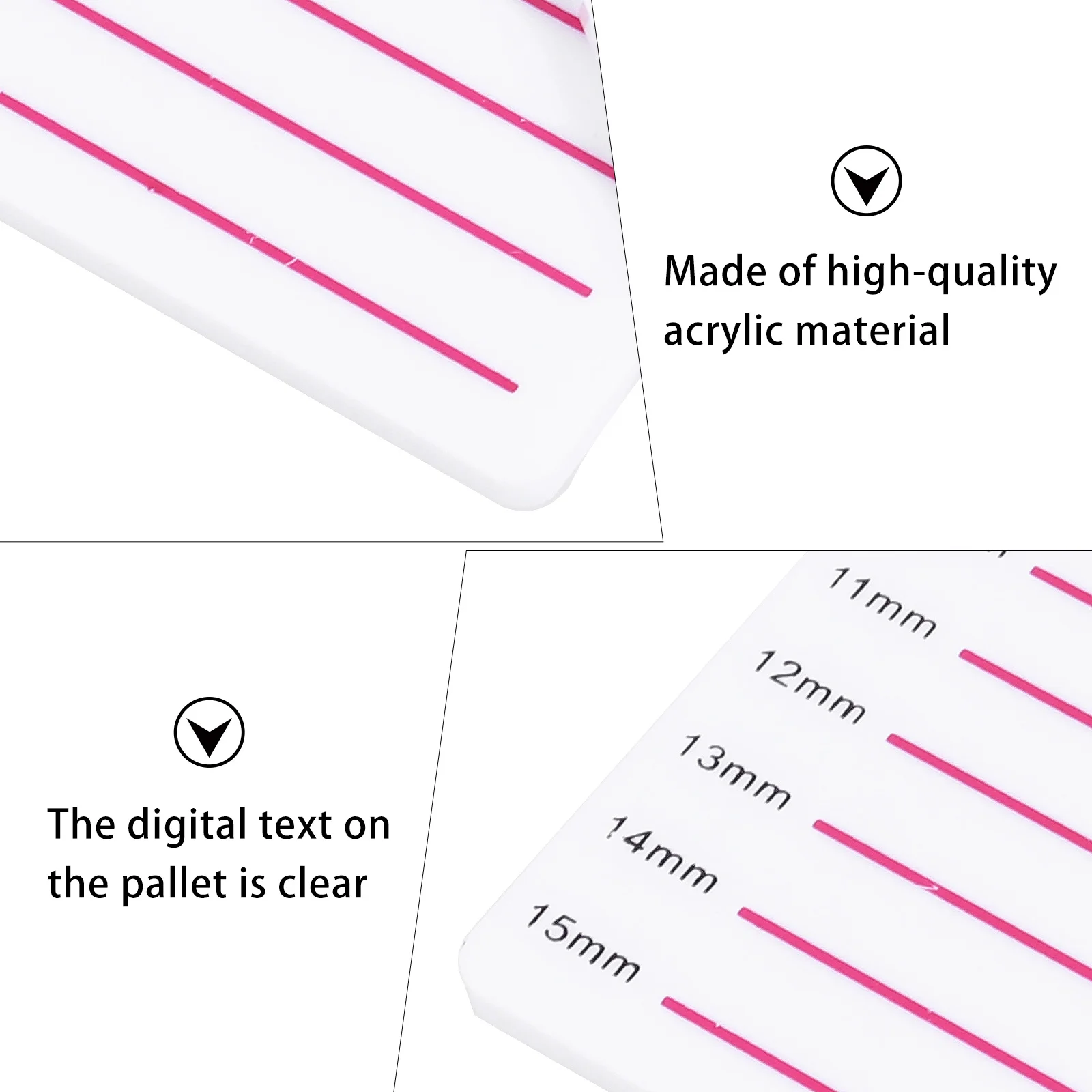 

2pcs Eyelash Professional Lightweight Durable For Salon Home Use Clear Number Display Lash Extension Holder Eyelash Acrylic