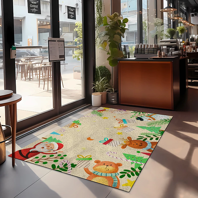 سجادة أرضية لمدخل عيد الميلاد من VIKAMA، مسند للقدمين عند المدخل الرئيسي، ديكور جو في مركز التسوق، ديكور منزلي