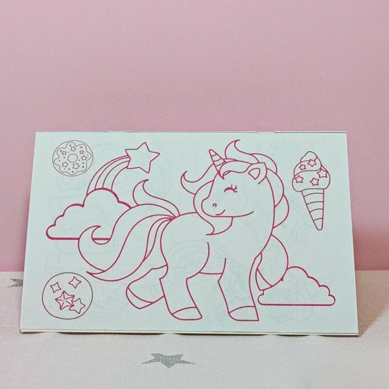 

A5 Unicorn Horse Cartoon Coloring Book Kindergarten Graffiti Picture Book Smart Baby Children's Coloring Books for Kids Books