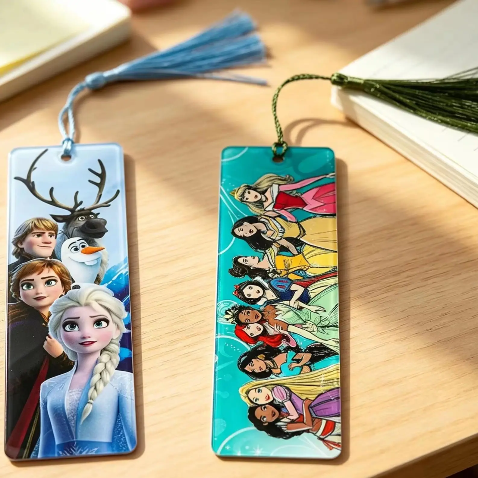 Disney Princess Bookmarks Cute Acrylic Bookmarks Cartoon Fans Collection Girls Memorial Gifts Ladies Reading Markers