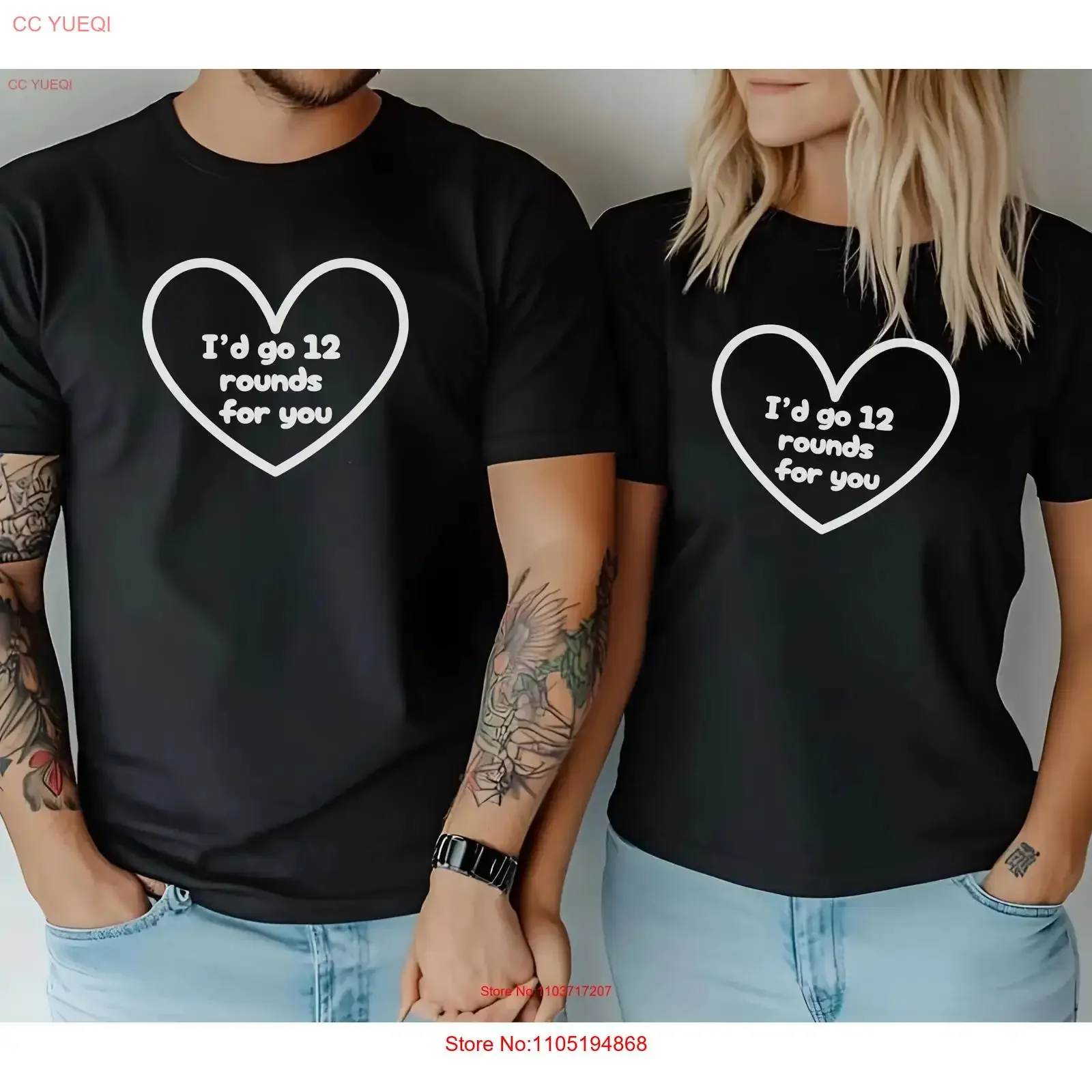 

I'd go 12 round for you boxers valentines gift kickboxing muay thai martial arts couples T Shirt boxing unisex vintage Washed