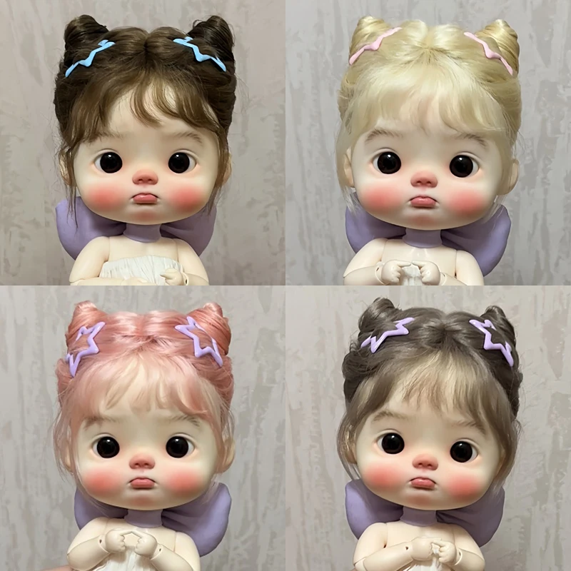 Blyth doll wig cute banger cat ear wig for big head doll, meng, DIANDIAN, Qbaby hair suitable for 26-27cm head doll accessories