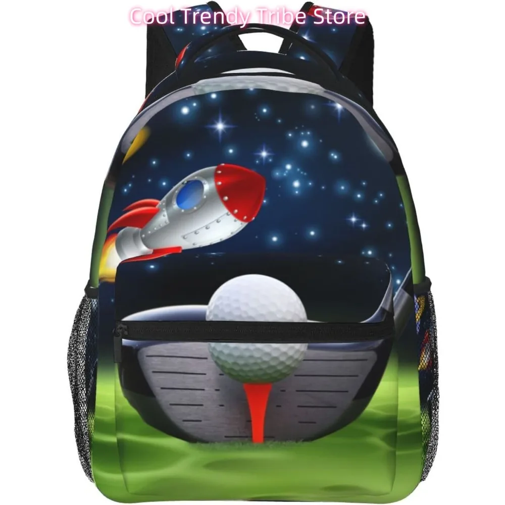 

Сумка для ноутбука «Снова в школу», космические мячи для гольфа, легкий рюкзак для ноутбука, легкий многоцелевой дорожный повседневный рюкзак унисекс Col