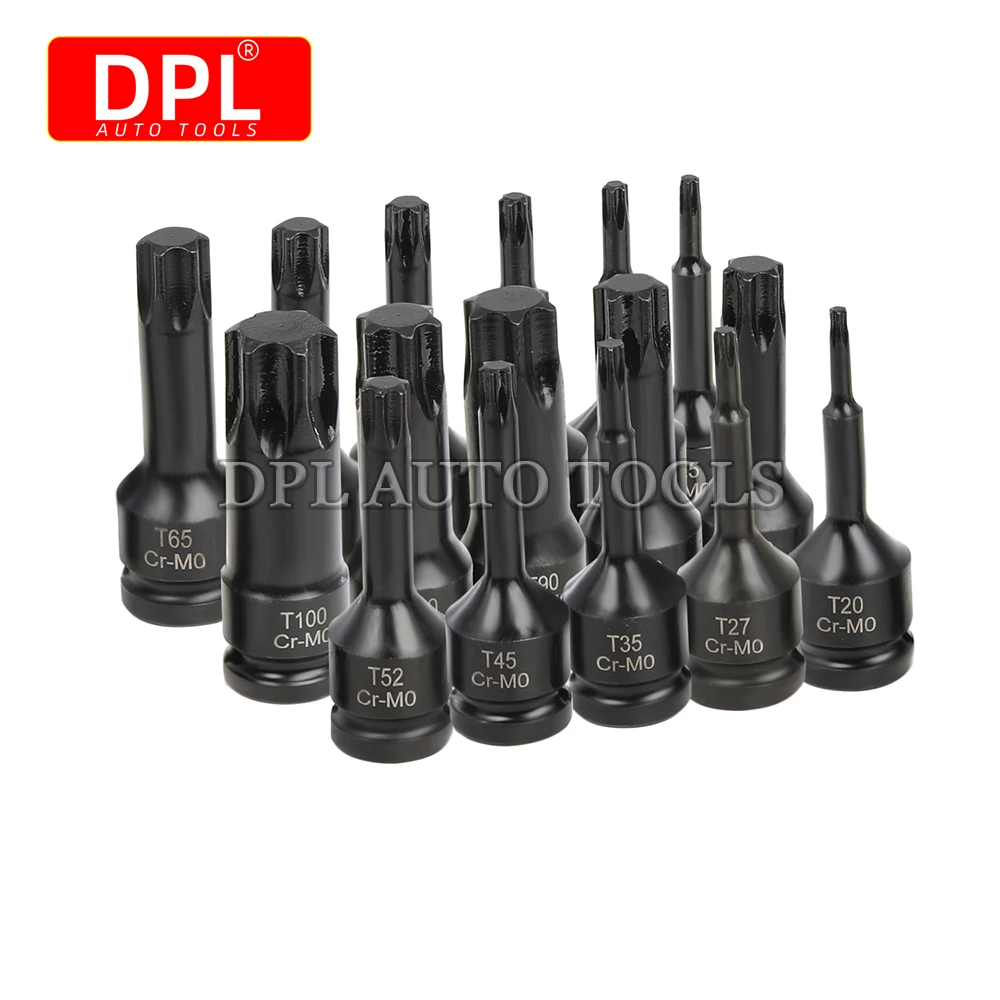 16 PCS 1/2 Impact Socket Spline Bit Set Torx Driver Impact Socket Set