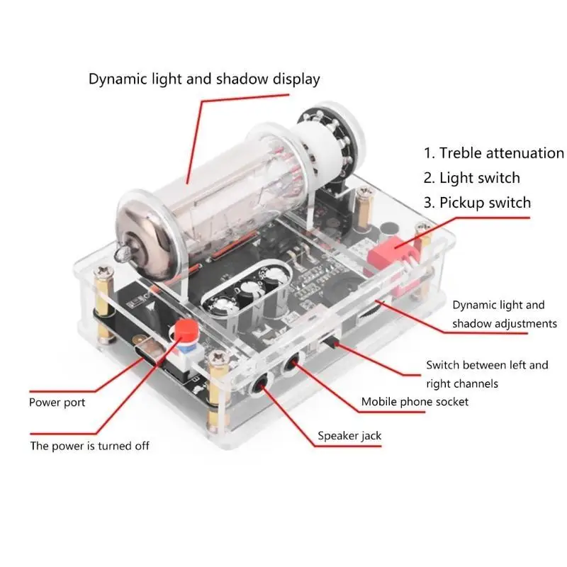 

Y1UB DC5V Low 6E2 Cats Eye Tube Driver Board Set Sound Car Fluorescent Light Ornament