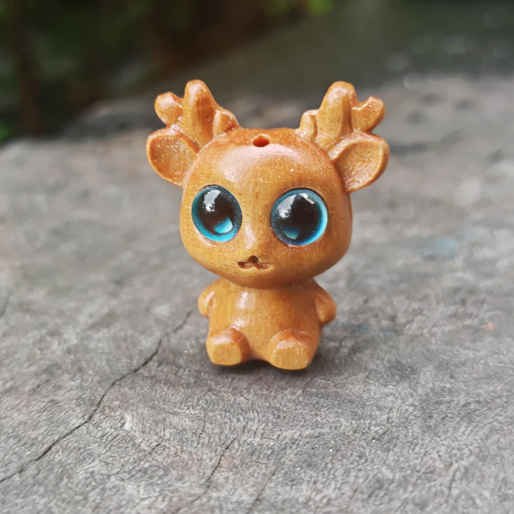 1.1 Inch Wooden Deer Ornament, Ethnic Style, Simple Style, Suitable for Home Decoration, Halloween Decorations, Fireplace, Office Decoration, Centerpiece Decoration, Housewarming Gift, New Year Gift
