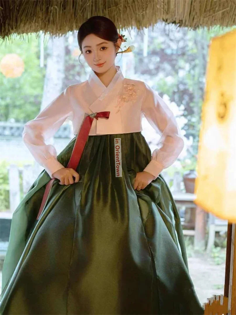 2025 nuovo coreano Jilin Yanji Brigade Shoots Costume Internet Famosa minoranza etnica Palazzo tradizionale Abito di scena Hanbok Femminile