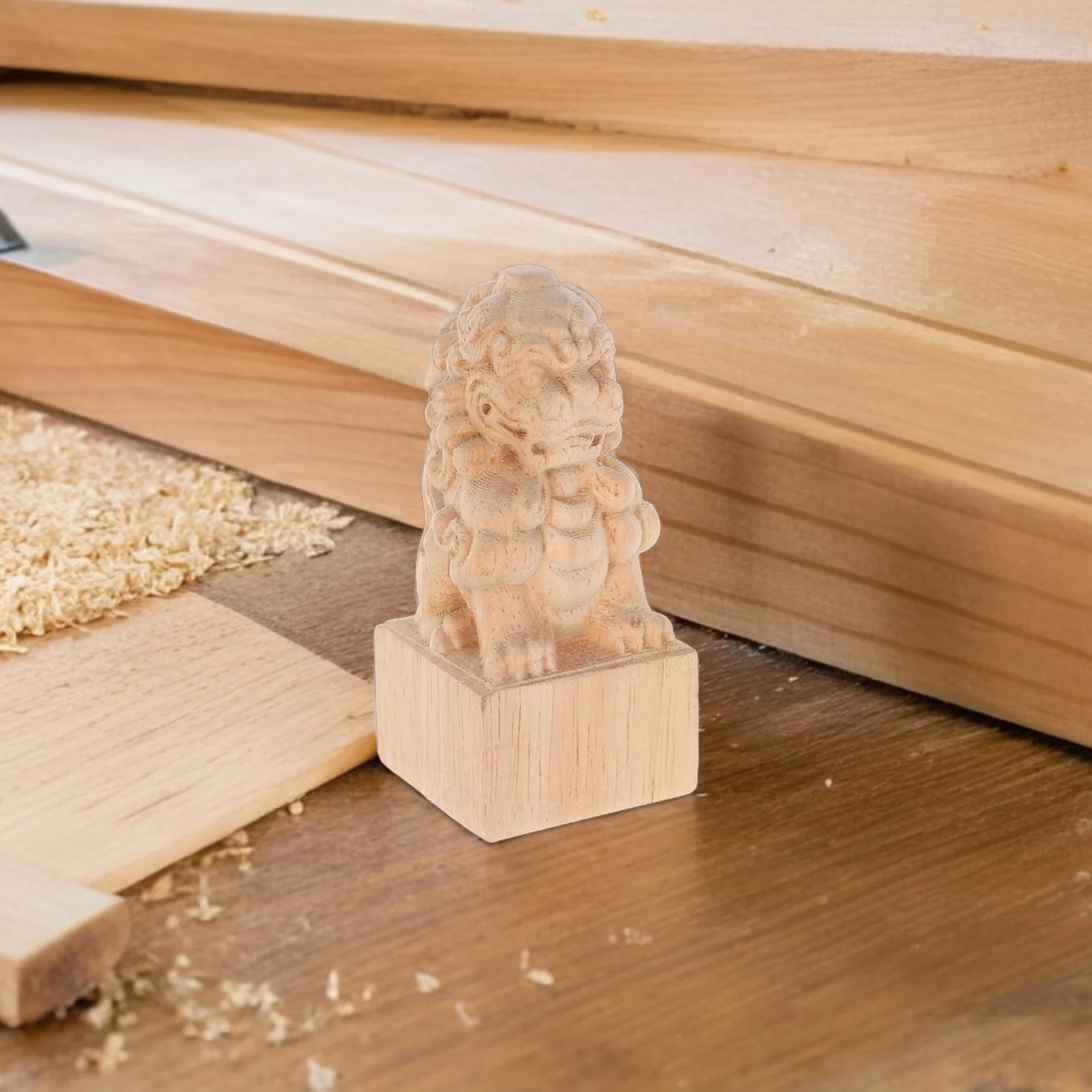 

2 Pcs Decorative Wood Toppers Carved Post Caps Fence Finials Furniture Fittings