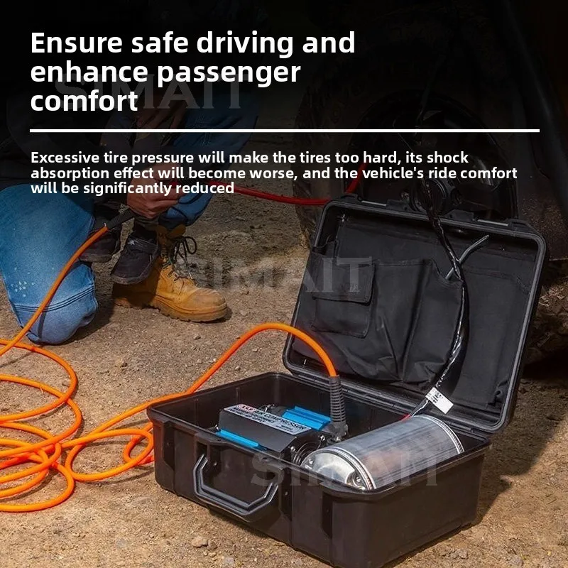 12V Dual Cylinder Air Compressor with 4L Tank Portable Tire Inflator for 4x4 Off-Road SUV