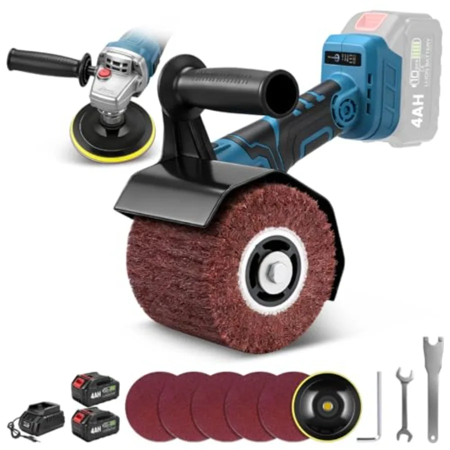 

3IN1 Burnishing Polishing Machine and Buffer Polisher and Angle Grinder 1200W Brushless Handheld Electric Metal Burnishing Mach