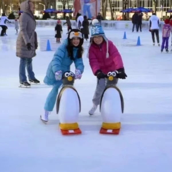 Hygienic Penguin Ice Skate Pusher | Non-Porous Blow Molded Aid | ROHS Equipment