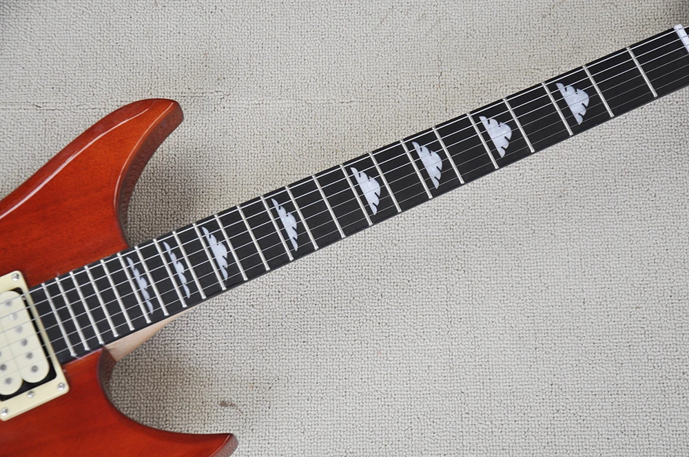 Red Neck-thru-body Electric Guitar with Humbuckers,Rosewood Fretboard,24 Frets,Customizable