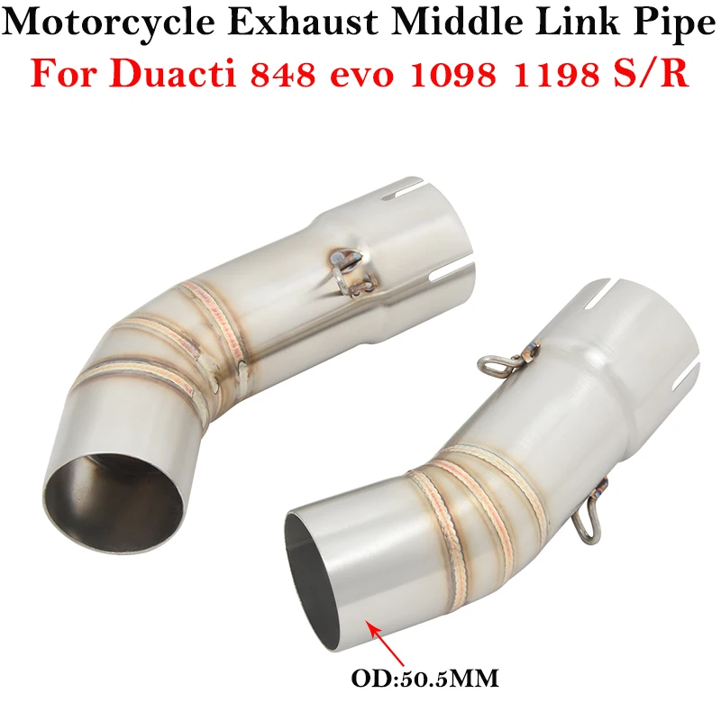 

Slip On For Monster DUCATI 848 1098 1198 S/R Motorcycle Exhaust Middle Link Pipe Systems Modified Muffler Escape Stainless Steel