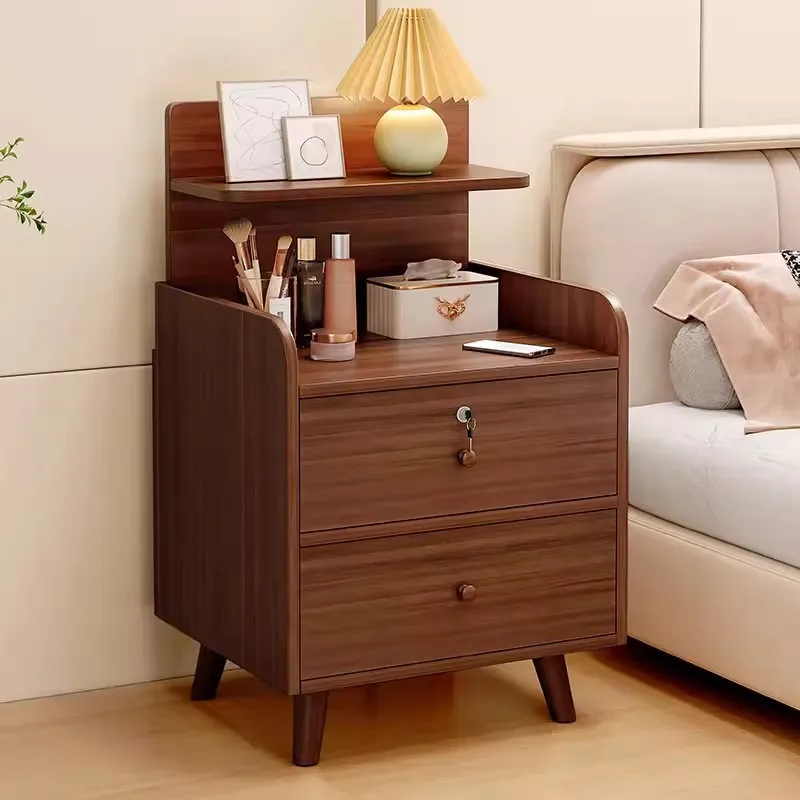 Bedroom bedside table small size bedside table cabinet integrated simple rental house storage small