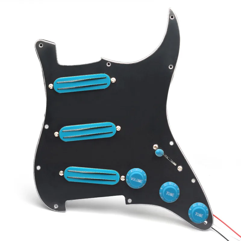 

Electric Guitar Pickguard Pre-wired SSS Pickguard Mini Dual Rail Humbuckers 500K Volume/Tone Controls Replacement Pickguard