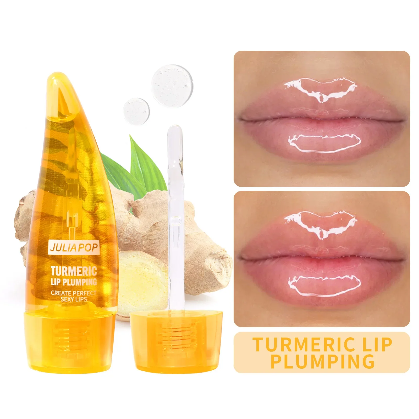 

Turmeric Instant Volumising Lips Plumper Repairing Reduce Lip Fine Lines Mask Long Lasting Moisturizer Care Lip Plump Serum Oil