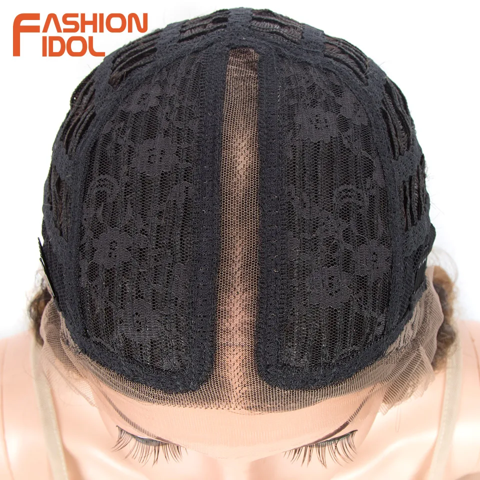 موضة المعبود 30 بوصة المياه متموجة الدانتيل الباروكة الاصطناعية أومبير شقراء براون موجة الشعر المستعار للنساء ارتفاع درجة الحرارة الألياف شعر مستعار تأثيري #5