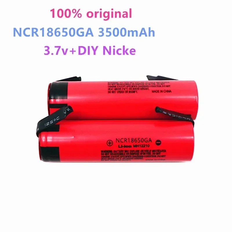 100% Original NCR 18650GA 30A discharge 3.7V 3500mAh 18650 rechargeable battery toy flashlight lithium battery + DIY Nickel