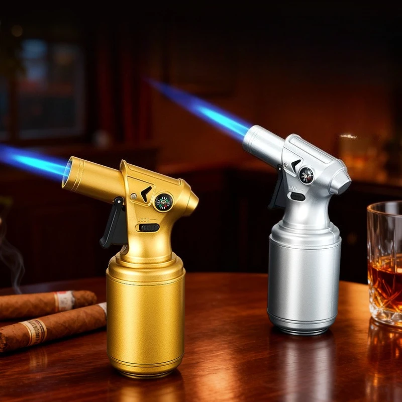 

High Temperature Butane Torch Lighter,Refillable Windproof Jet Flame，Metal Body Big Belly Spray Gun for Cigar,Cooking,Soldering