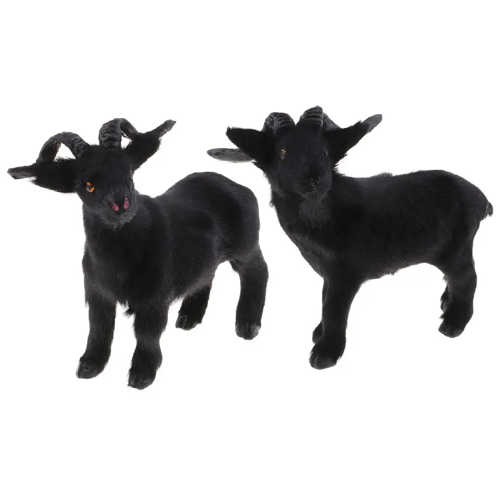 Simulation Animal Model Goat Plush Toy Mini Decor for Home Christmas Party Kids Gift
