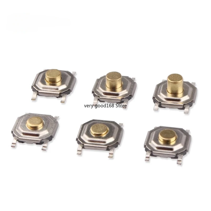 50PCS 4x4MM Push botton switch 4x4x1.5 /1.6/1.7/2/2.3/2.5/3/3.5/4.3mm Copper Head SMD PCB Tactile Push Button Switch 4x4x4.3mm